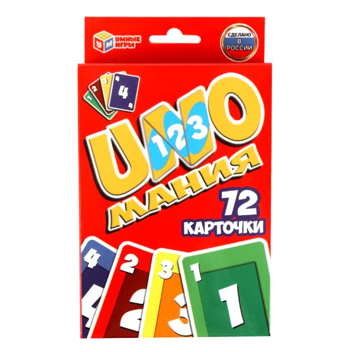 Игра UNOМания 72 карточки НИ59446