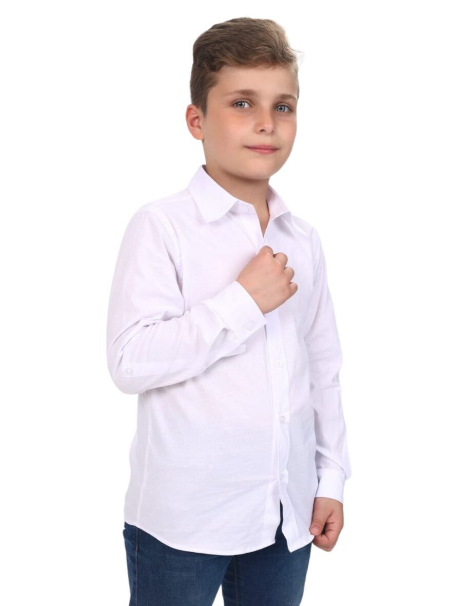 Рубашка школа мальч. CELIX KIDS (9-10-11-12 лет. д/рукав, белый) 9005-9008